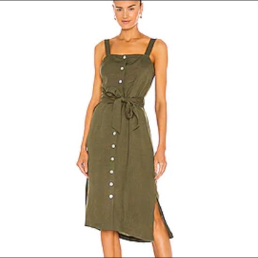 Army green maxi dress